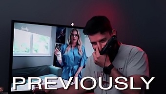 Milf With Big Natural Tits Gets Stuck To Desk And Fucked By Stepson - Luke Longly And The Cummedian