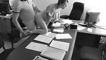 Boss And Secretary Engage In Quickie On Office Table Captured By Hidden Camera