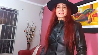 The Stunning Mature Woman Dons A Seductive Witch Costume On Halloween